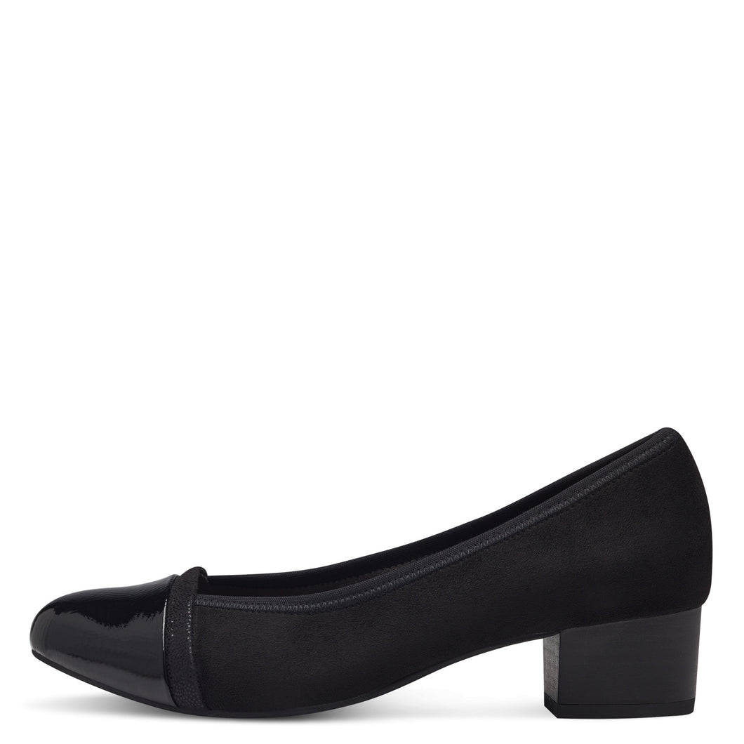 Jana Ladies Black Court Shoe : 22366-41