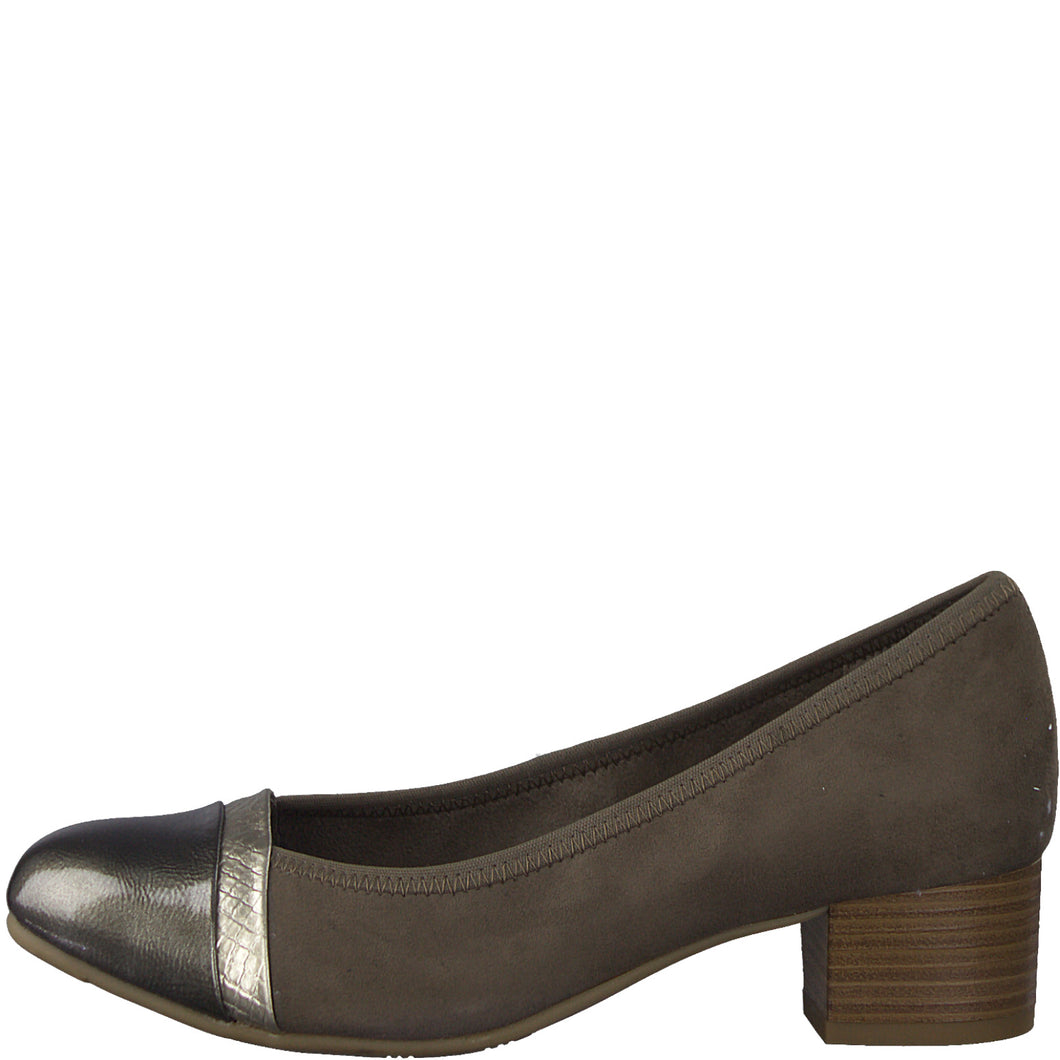 Jana Ladies Taupe Court Shoe : 22366-41