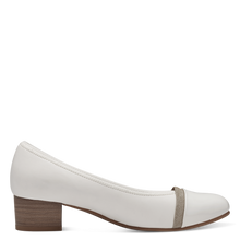 Load image into Gallery viewer, Jana Ladies  White Low Heel Court Shoe : 22367-42
