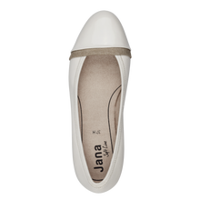 Load image into Gallery viewer, Jana Ladies  White Low Heel Court Shoe : 22367-42
