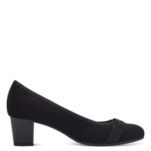 Load image into Gallery viewer, Jana Ladies Black Nubuck Court Shoe : 22467-42
