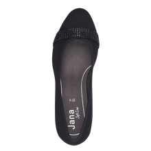 Load image into Gallery viewer, Jana Ladies Black Nubuck Court Shoe : 22467-42
