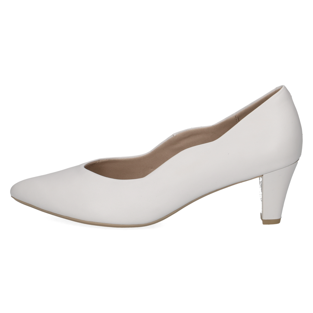 Caprice Ladies White Court Shoe : 22400-42