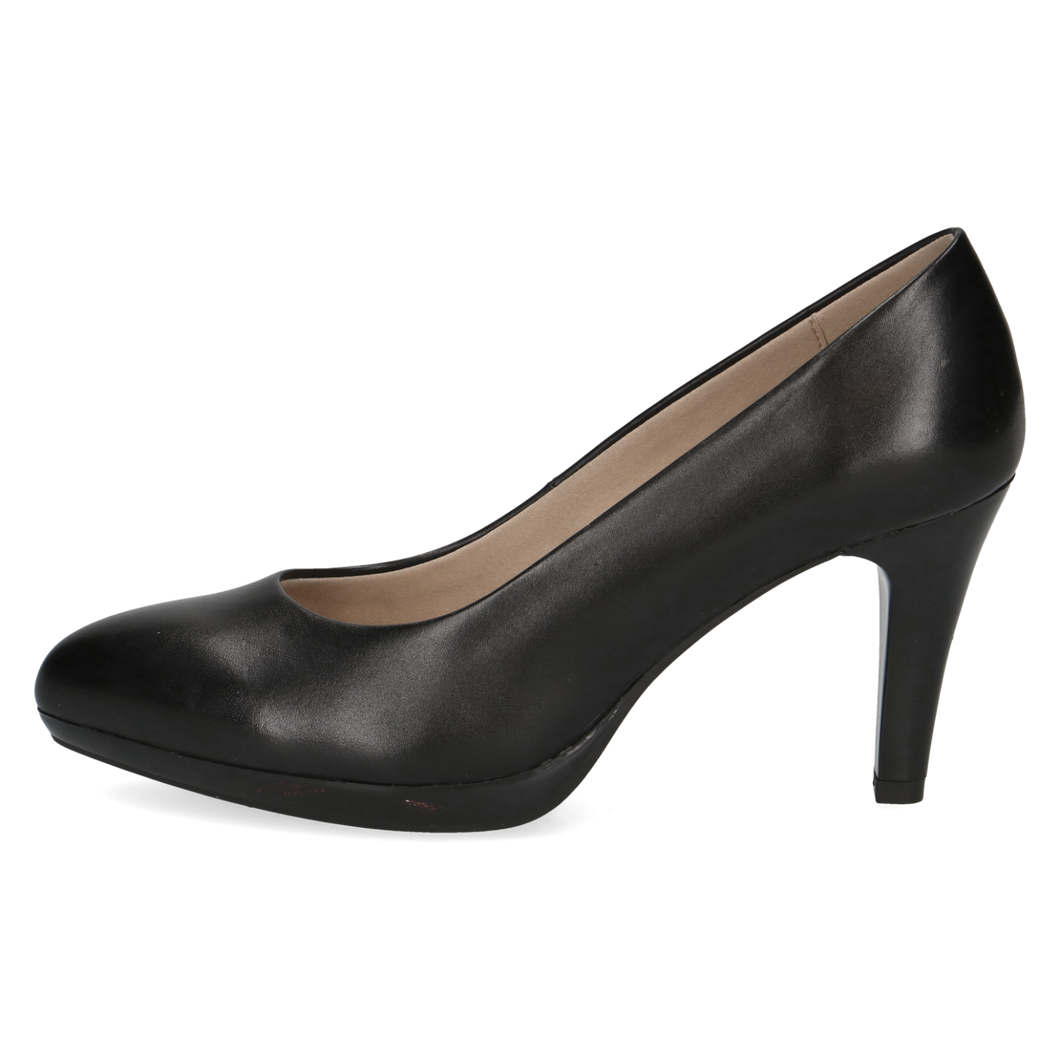 Caprice Ladies Black Court Shoe : 22414-42