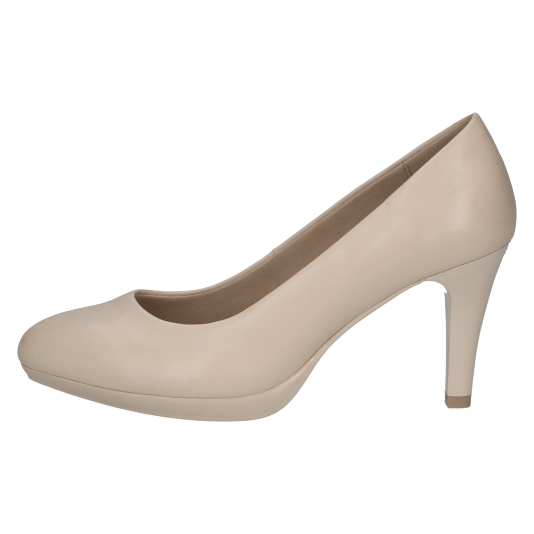 Caprice Ladies Cream Court Shoe : 22414-42