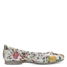 Load image into Gallery viewer, Jana Ladies White Multi Flat Pomp: 22164-41
