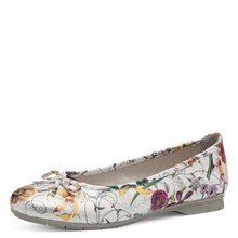 Load image into Gallery viewer, Jana Ladies White Multi Flat Pomp: 22164-41
