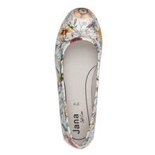 Load image into Gallery viewer, Jana Ladies White Multi Flat Pomp: 22164-41
