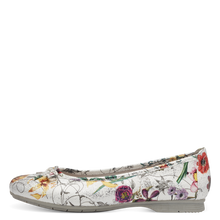 Load image into Gallery viewer, Jana Ladies White Multi Flat Pomp: 22164-41
