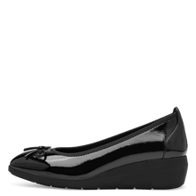 Load image into Gallery viewer, Jana Ladies Black Patent Wedge Shoe: 22162-43
