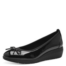 Load image into Gallery viewer, Jana Ladies Black Patent Wedge Shoe: 22162-43
