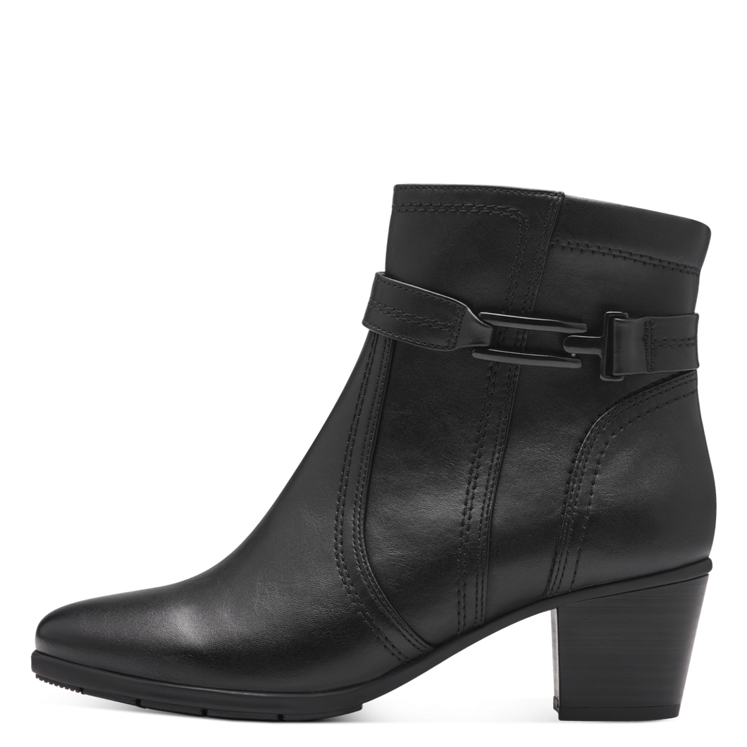 Jana Ladies Black Block Heel Boot: 25363-43