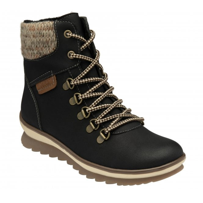 Lotus Ladies Black Lace-Up Boot : Libby