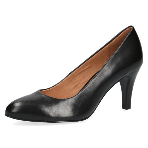 Caprice Ladies Black Court Shoe : 22405-29