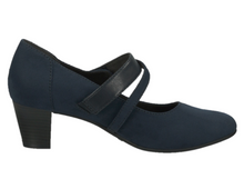 Load image into Gallery viewer, Jana Ladies Navy Suede Bar Shoe
