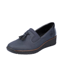 Load image into Gallery viewer, Rieker Ladies Navy Slip-On Shoe: 53751-14
