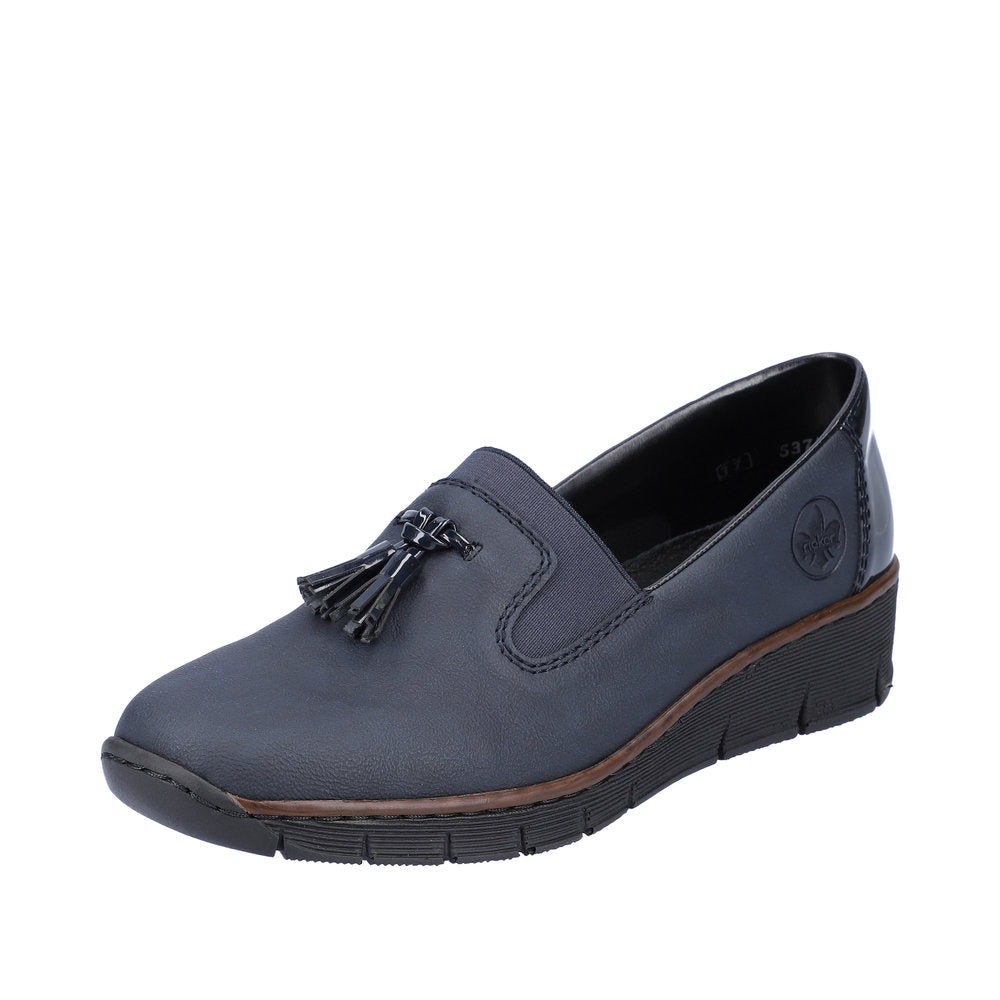 Rieker Ladies Navy Slip-On Shoe: 53751-14