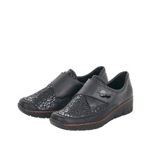 Load image into Gallery viewer, Rieker Ladies Black Velcro Shoe 537C0-00
