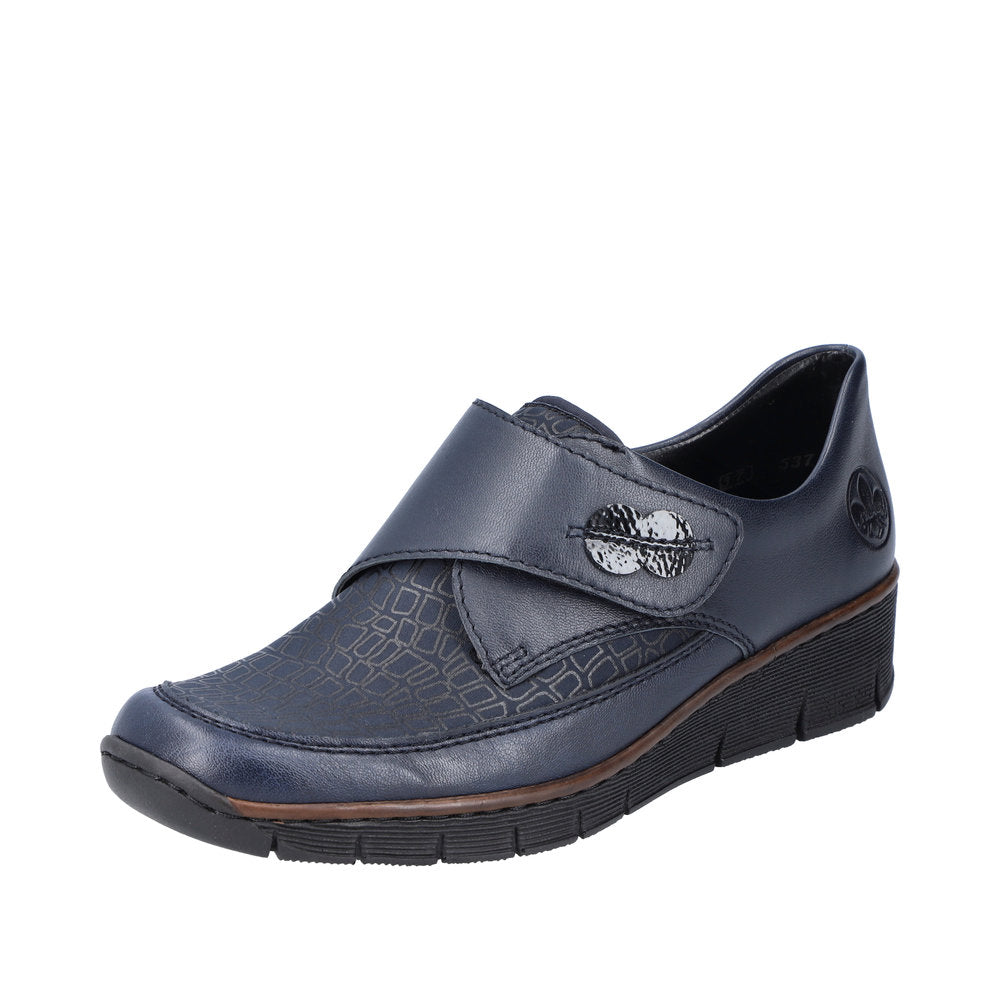 Rieker Ladies Navy Velcro Shoe 537C0-14