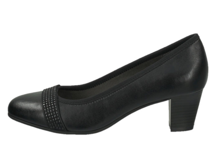 Jana Ladies Black Heel Court Shoe