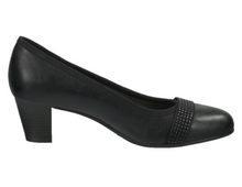 Load image into Gallery viewer, Jana Ladies Black Heel Court Shoe
