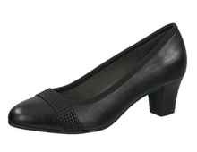 Load image into Gallery viewer, Jana Ladies Black Heel Court Shoe
