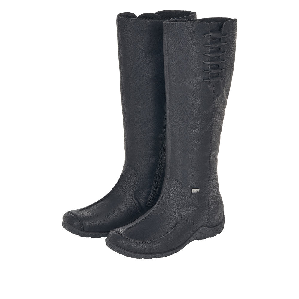 Rieker Ladies Black Flat Knee High Boot 79953 00