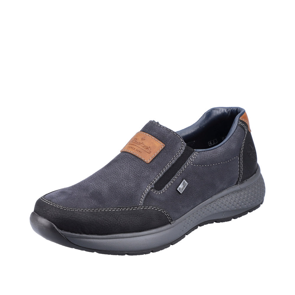 Rieker Mens Navy Slip-On Shoe B7654-02