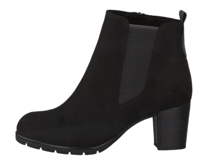 Marco Tozzi Black Suede Ladies Gusset Ankle Boot