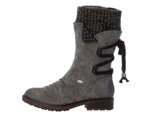 Load image into Gallery viewer, Rieker Ladies Grey Mid Length Zip Up Boot
