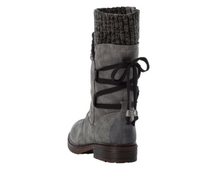 Load image into Gallery viewer, Rieker Ladies Grey Mid Length Zip Up Boot
