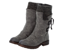 Load image into Gallery viewer, Rieker Ladies Grey Mid Length Zip Up Boot
