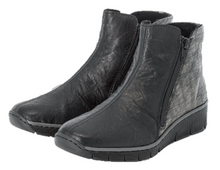 Load image into Gallery viewer, Rieker Ladies Black Two Zip Boot
