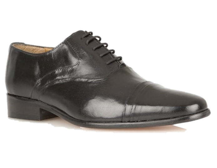 Rombah Wallace Mens Black Leather Sole Shoe