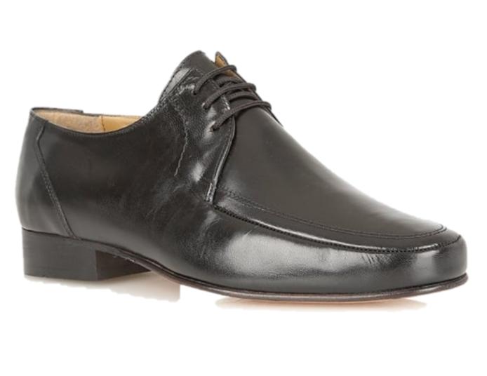 Rombah Wallace Mens Black Leather Sole Lace-Up Shoe