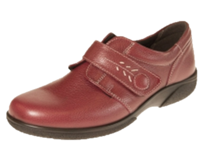 Easy B Ladies Russet Red Velcro Shoe - Healey