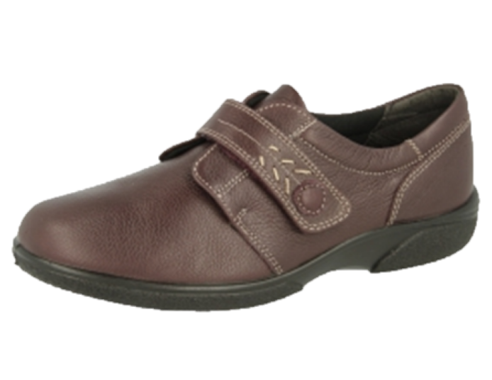 Easy B Ladies Wineberry Velcro Shoe