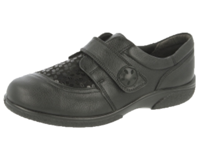 Easy B Ladies Black Velcro Shoe