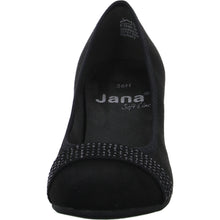 Load image into Gallery viewer, Jana Ladies Black Nubuck Court Shoe : 22467-29
