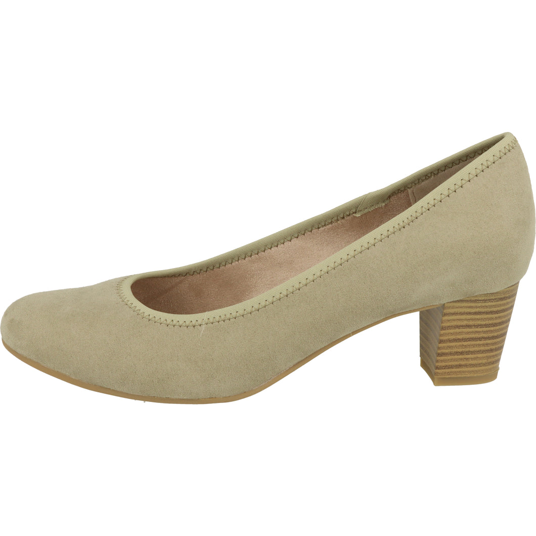 Jana Ladies Sage Nubuck Court Shoe : 22476-20