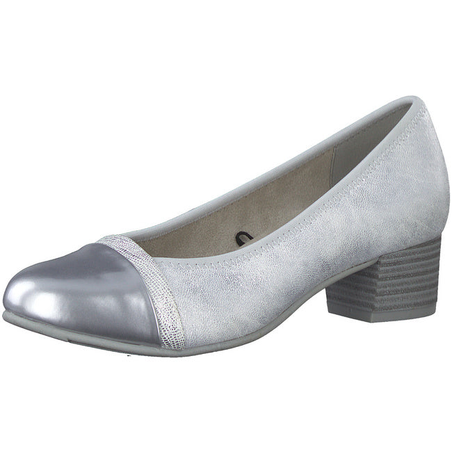 Jana Ladies Silver Court Shoe : 22366-20